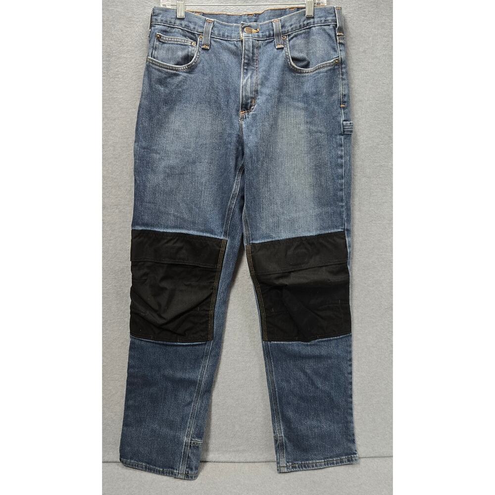 Carhartt Men's 5 Pocket Utility Work Jeans With Knee Pad Pocket Size 34X34